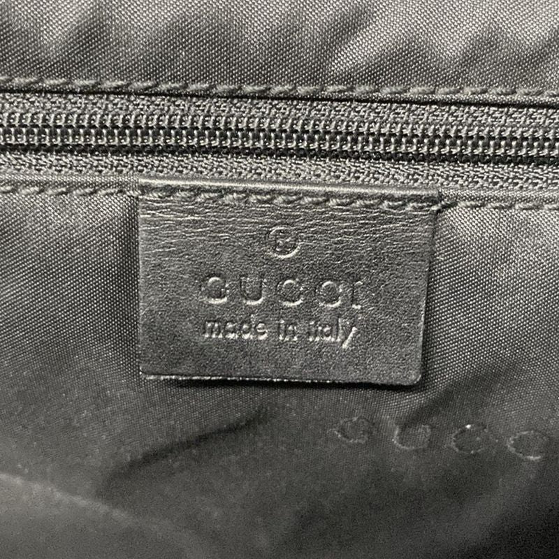 Gucci Shoulder Bag GG Pattern Black Leather