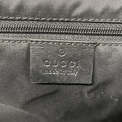 Gucci Shoulder Bag GG Pattern Black Leather