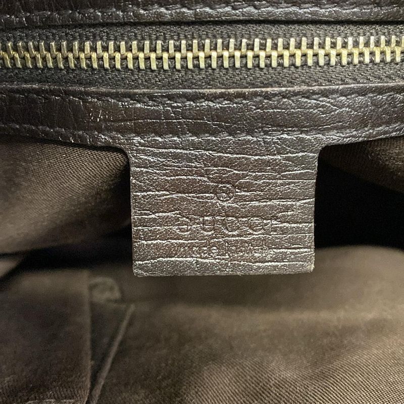 Gucci Shoulder Bag GG Pattern Horsebit Sherry Dark Brown Beige Multi Leather