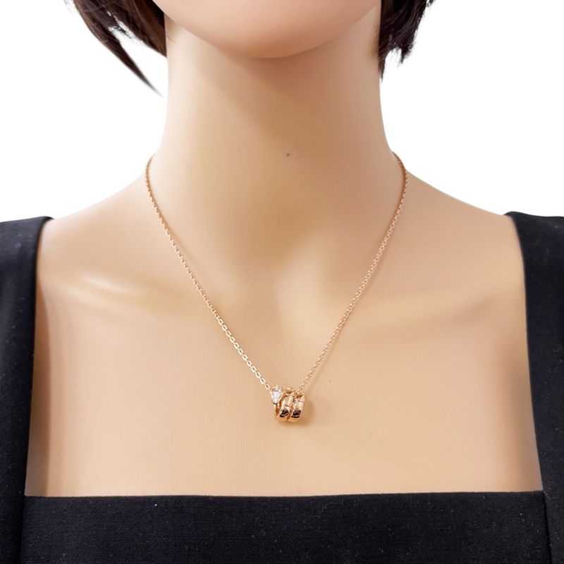 Bvlgari Serpenti Viper Necklace 18k Pink Gold Diamond