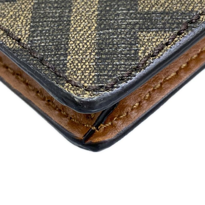 Fendi Shoulder Bag Baguette Slim Zucca Pattern Dark Brown Ivory Multi 2-Way