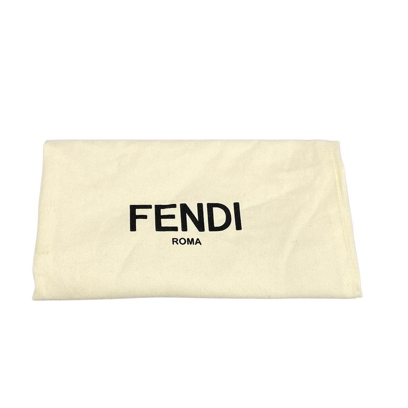 Fendi Shoulder Bag Baguette Slim Zucca Pattern Dark Brown Ivory Multi 2-Way
