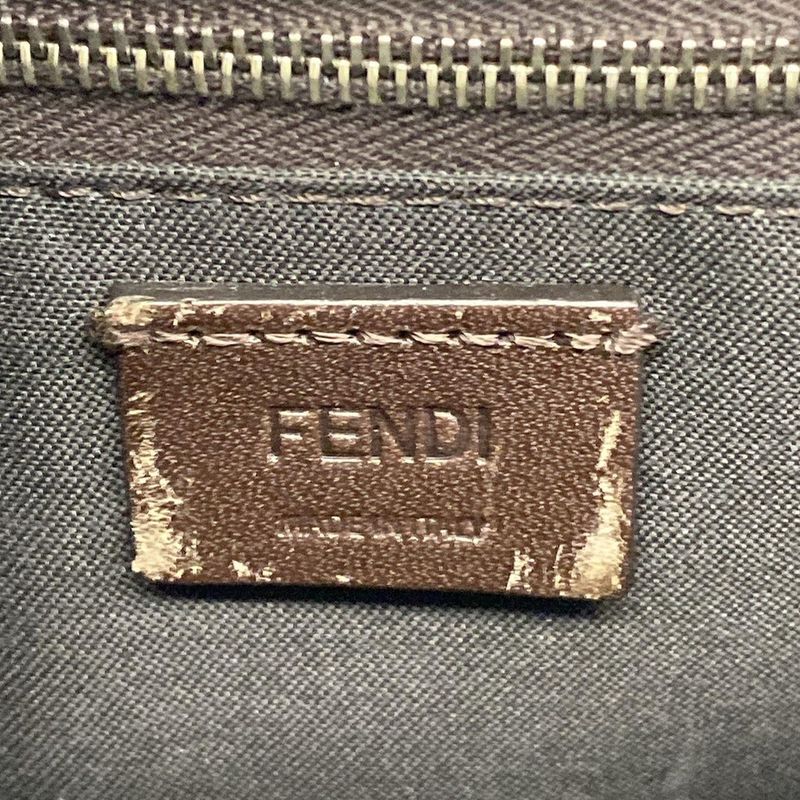 Fendi Shoulder Bag Baguette Slim Zucca Pattern Dark Brown Ivory Multi 2-Way
