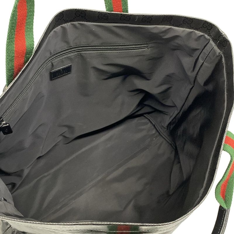Gucci Tote Sherry Crystal GG Black Green Red Leather