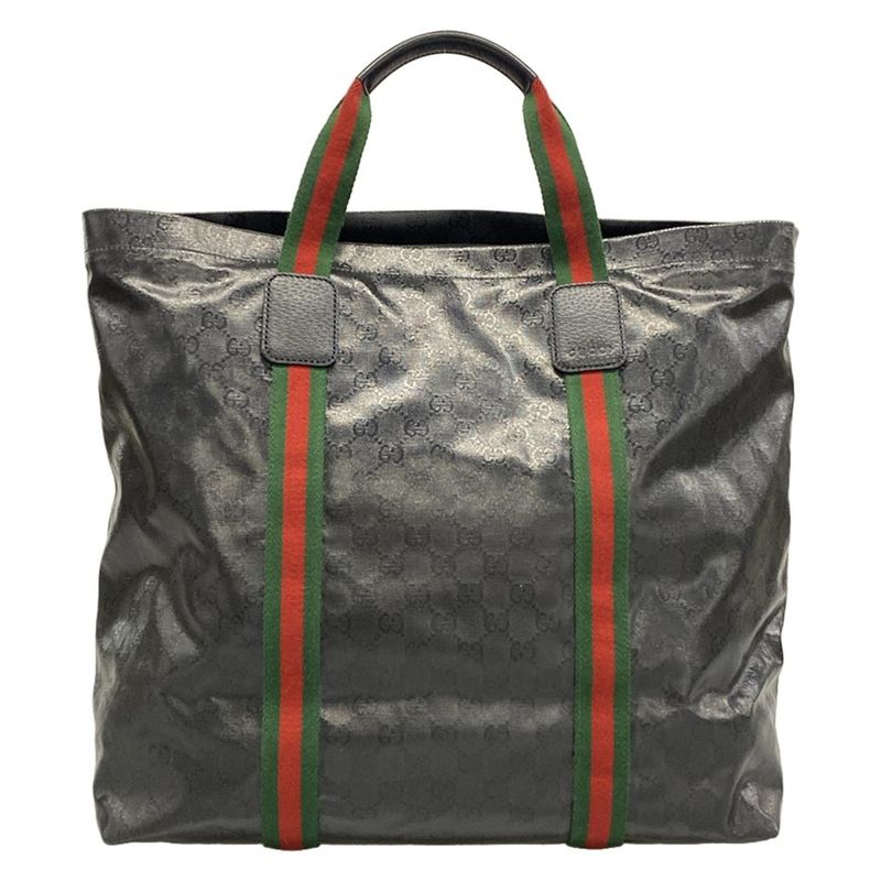 Gucci Tote Sherry Crystal GG Black Green Red Leather