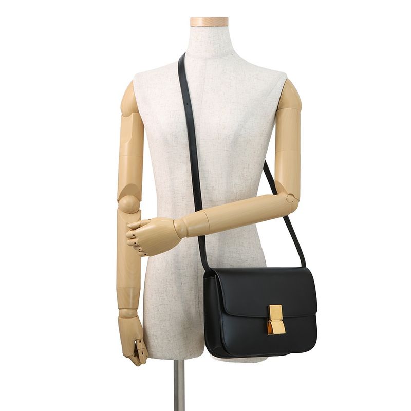 Celine Shoulder Bag Classic Box Calf Leather Black