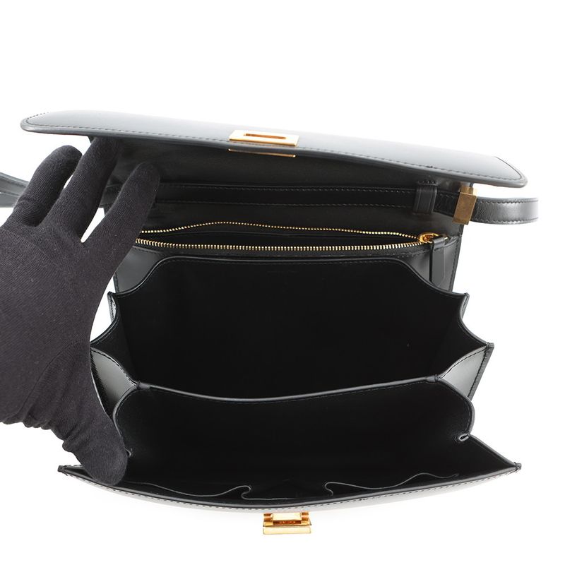 Celine Shoulder Bag Classic Box Calf Leather Black