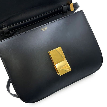 Celine Shoulder Bag Classic Box Calf Leather Black