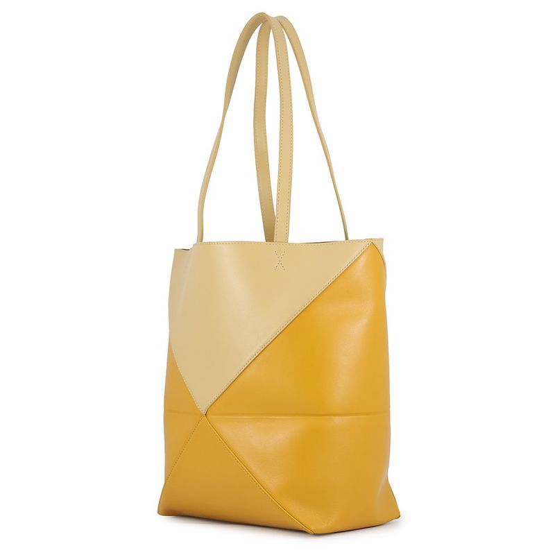 Loewe Tote Puzzle Fold Calf Leather Bicolor Yellow