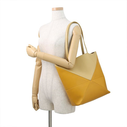 Loewe Tote Puzzle Fold Calf Leather Bicolor Yellow