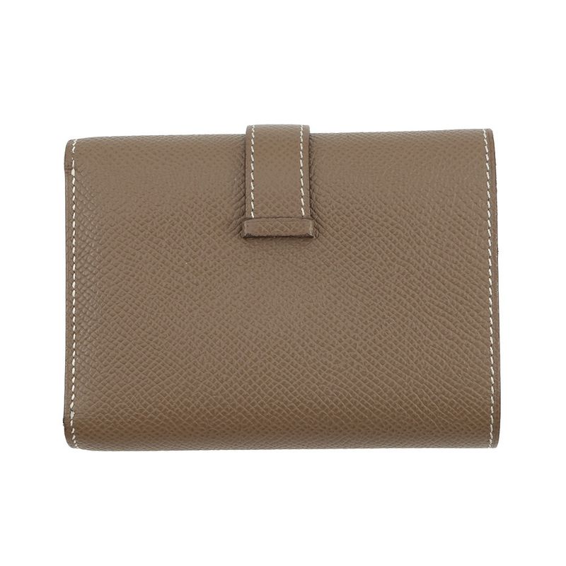 Hermes Trifold Wallet Bearn Combination Etoupe Gold Epsom