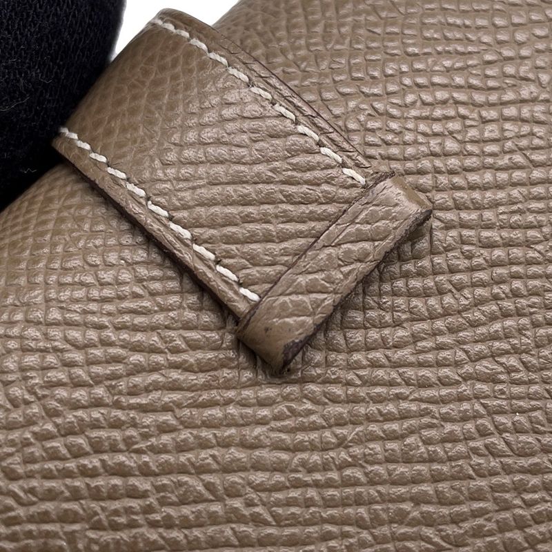 Hermes Trifold Wallet Bearn Combination Etoupe Gold Epsom