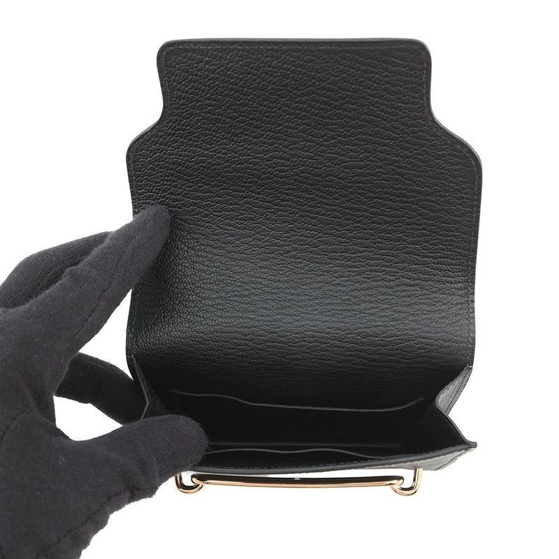 Hermes Wallet Roulis Slim Black Gold Chevre Misor