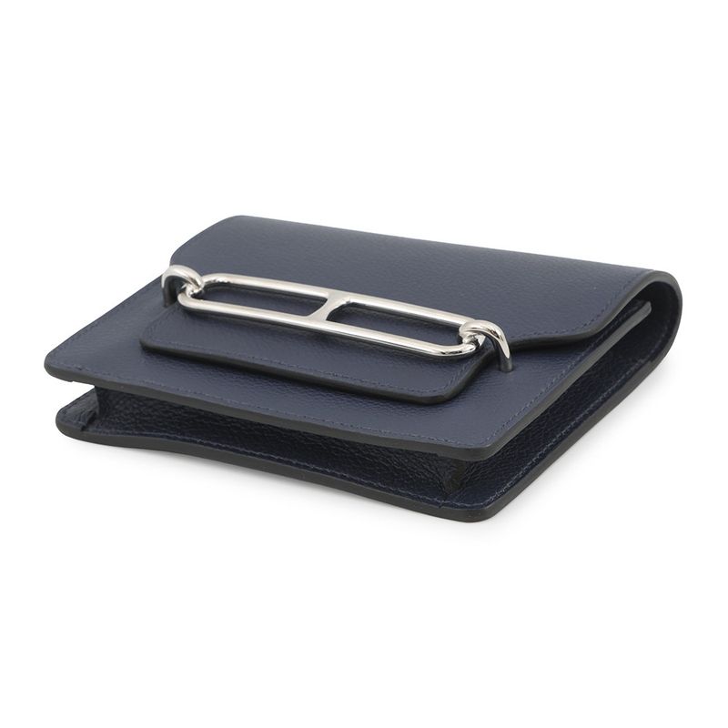 Hermes Wallet Roulis Slim Verso Bleu Nuit Zanzibar Silver