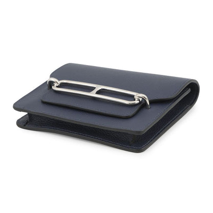 Hermes Wallet Roulis Slim Verso Bleu Nuit Zanzibar Silver