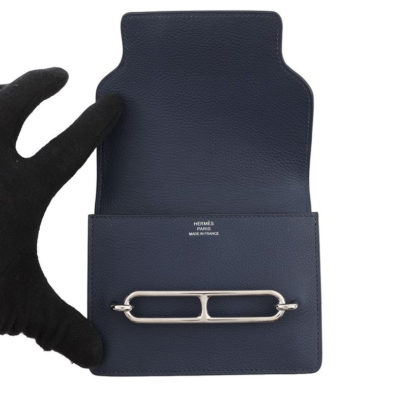 Hermes Wallet Roulis Slim Verso Bleu Nuit Zanzibar Silver
