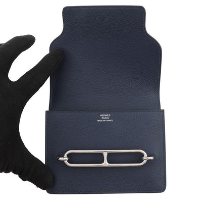 Hermes Wallet Roulis Slim Verso Bleu Nuit Zanzibar Silver