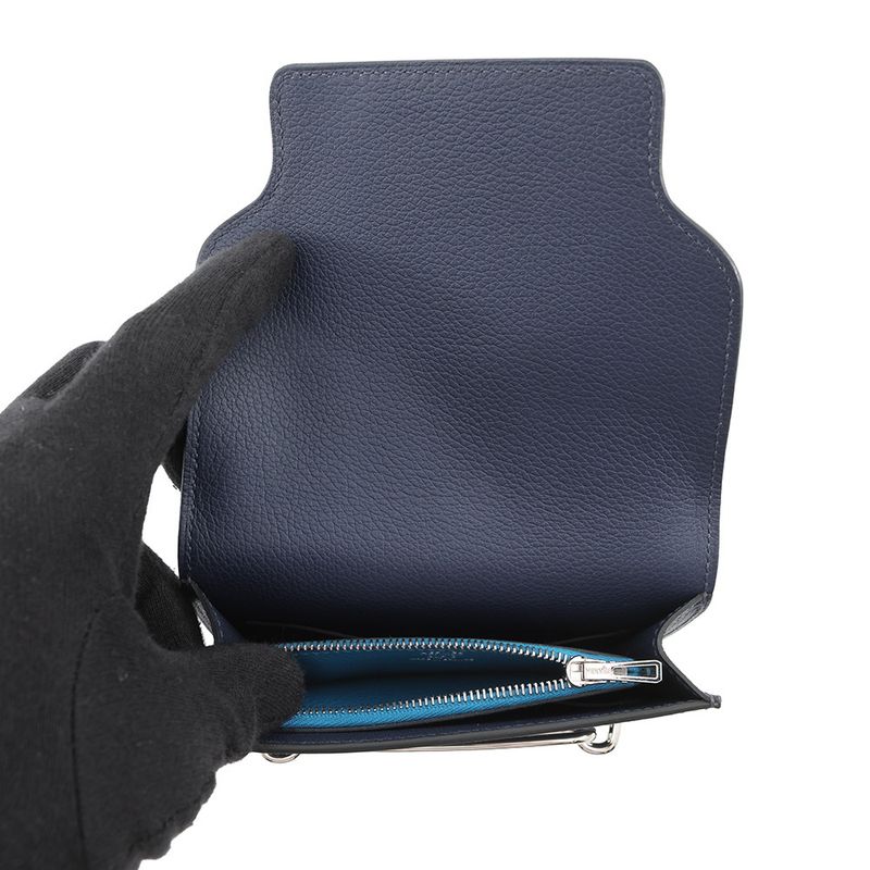 Hermes Wallet Roulis Slim Verso Bleu Nuit Zanzibar Silver