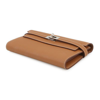 Hermes Wallet Kelly Long Gold Silver Epsom