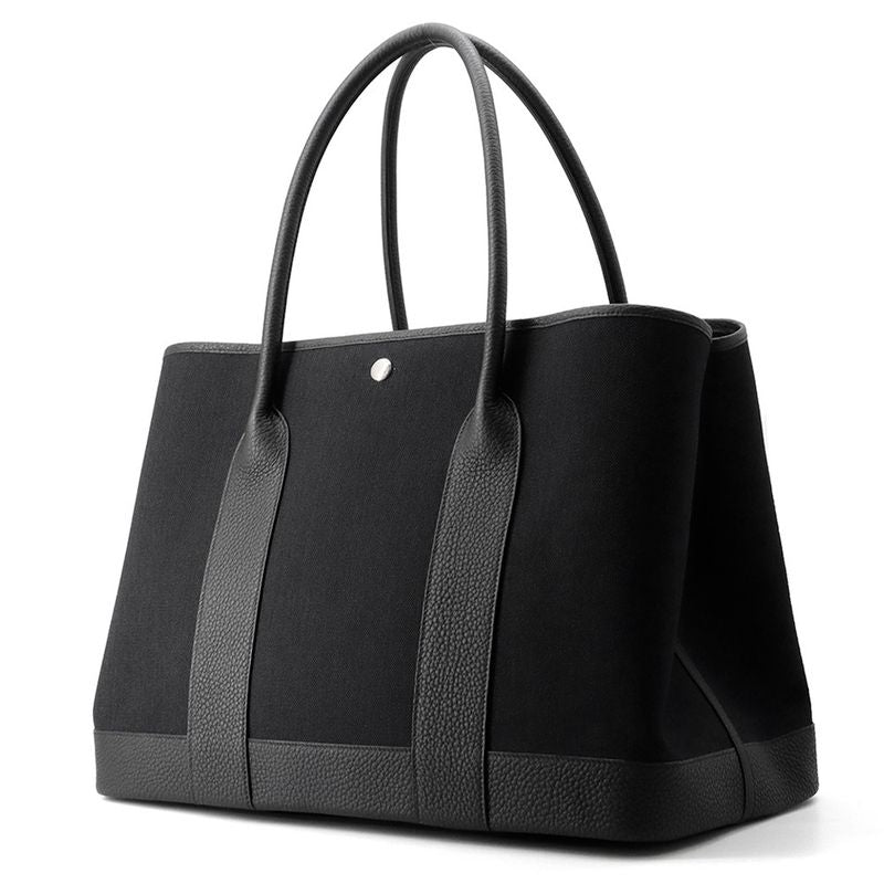 Hermes Tote Neo Garden 41 Voyage Black Silver Toile Military Negonda