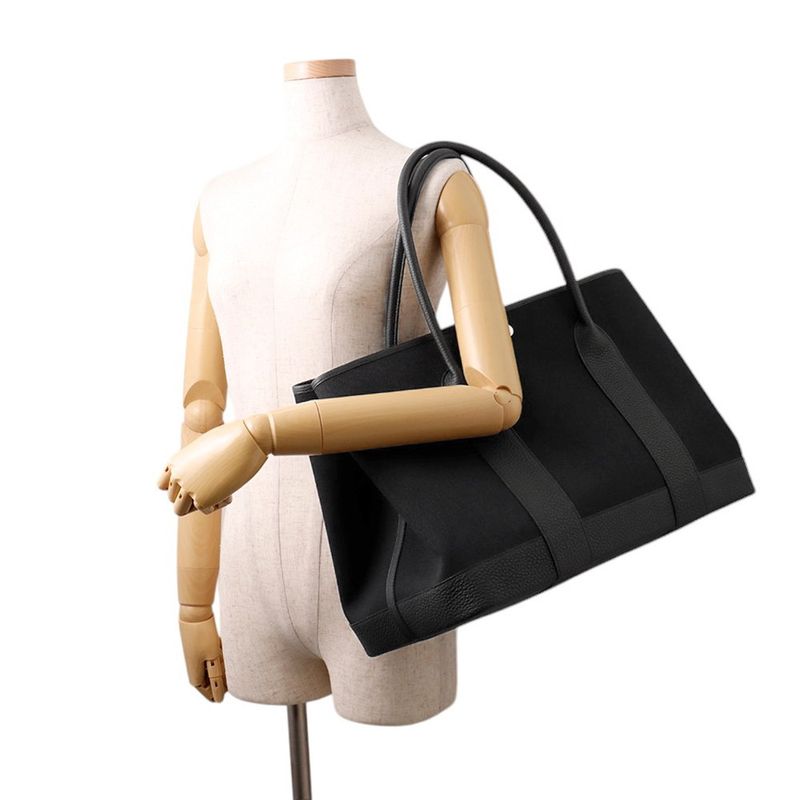 Hermes Tote Neo Garden 41 Voyage Black Silver Toile Military Negonda