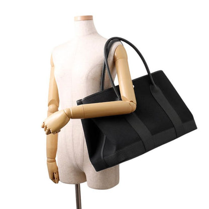 Hermes Tote Neo Garden 41 Voyage Black Silver Toile Military Negonda