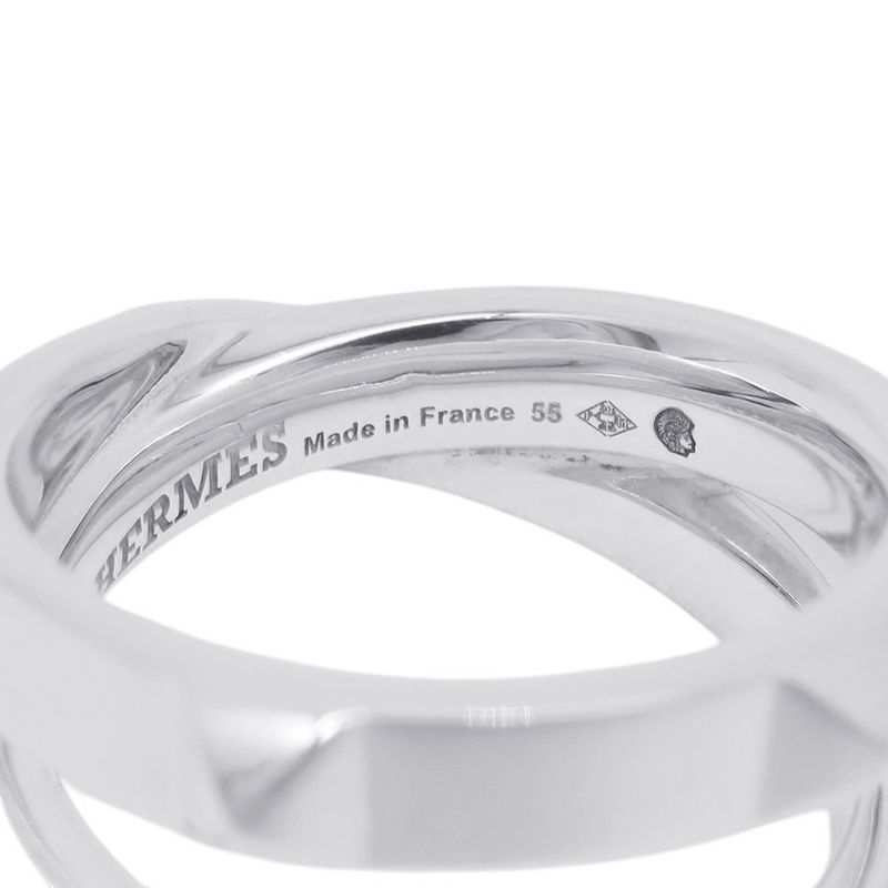 Hermes Ring Cl Do-h Double Silver 55
