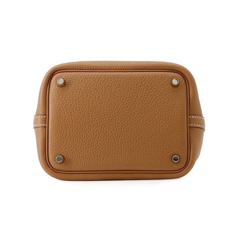 Hermes Handbag Picotin Lock PM Gold Silver Taurillon Clemence