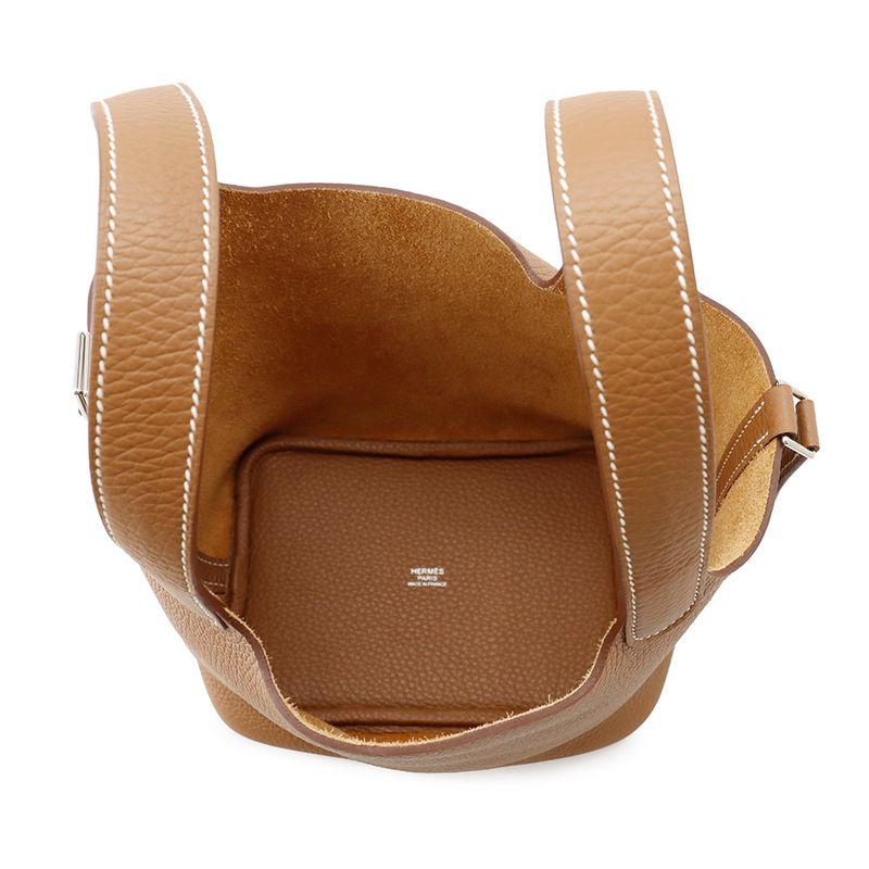 Hermes Handbag Picotin Lock PM Gold Silver Taurillon Clemence