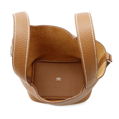 Hermes Handbag Picotin Lock PM Gold Silver Taurillon Clemence