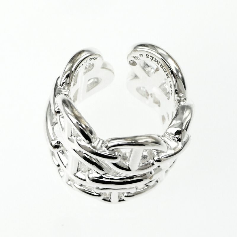 Hermes Ring Chaine D'ancre GM 46 Silver