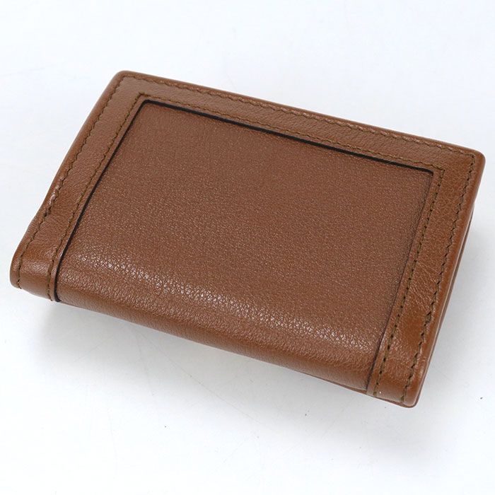 Gucci Compact Wallet Bamboo Diana Trifold with Coin Purse Leather