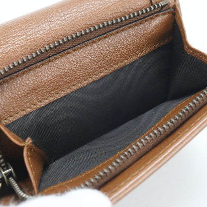 Gucci Compact Wallet Bamboo Diana Trifold with Coin Purse Leather