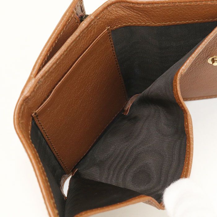 Gucci Compact Wallet Bamboo Diana Trifold with Coin Purse Leather