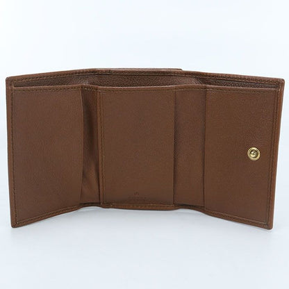Gucci Compact Wallet Bamboo Diana Trifold with Coin Purse Leather