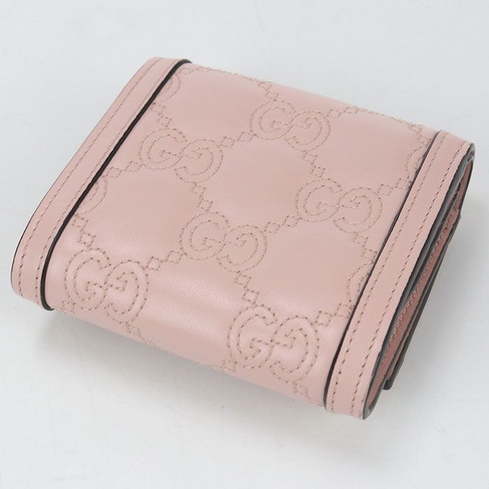 Gucci Card Case Wallet GG Matelasse Bifold with Coin Purse Leather