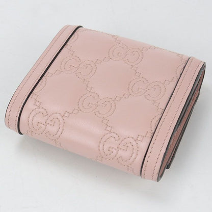 Gucci Card Case Wallet GG Matelasse Bifold with Coin Purse Leather