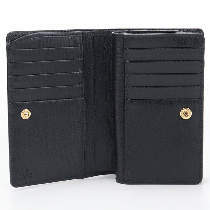 Gucci Zip Around Wallet Script Bifold with Coin Purse Leather