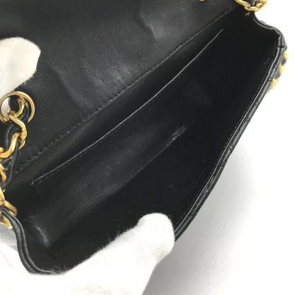Chanel Big CC Logo Bicolor Lambskin Chain Shoulder Bag Black Purse