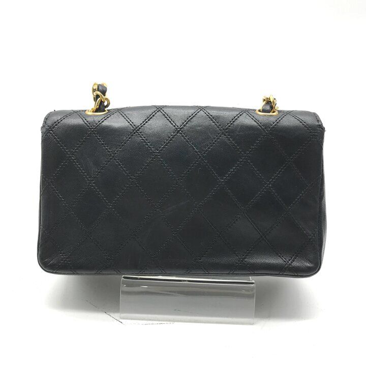 Chanel Big CC Logo Bicolor Lambskin Chain Shoulder Bag Black Purse