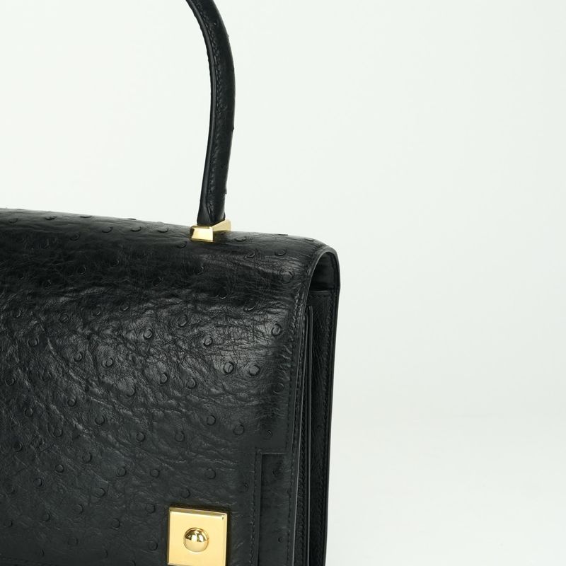 Hermes Piano 25 Tote Noir Black Gold Handbag