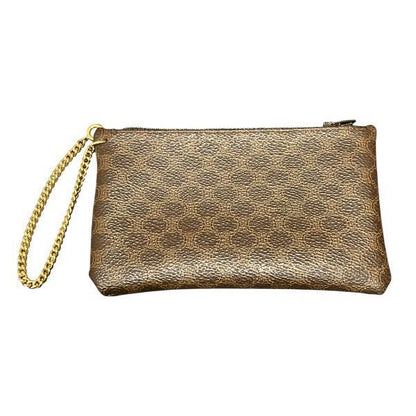 Celine Macadam Drawstring Brown Leather Shoulder Bag
