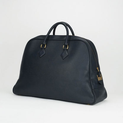 Hermes Sampron Tote Shoulder Bag Courchevel Navy Blue Gold