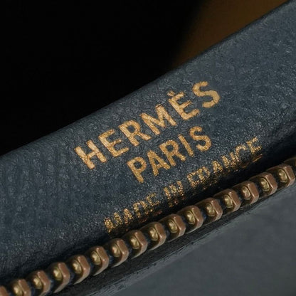 Hermes Sampron Tote Shoulder Bag Courchevel Navy Blue Gold