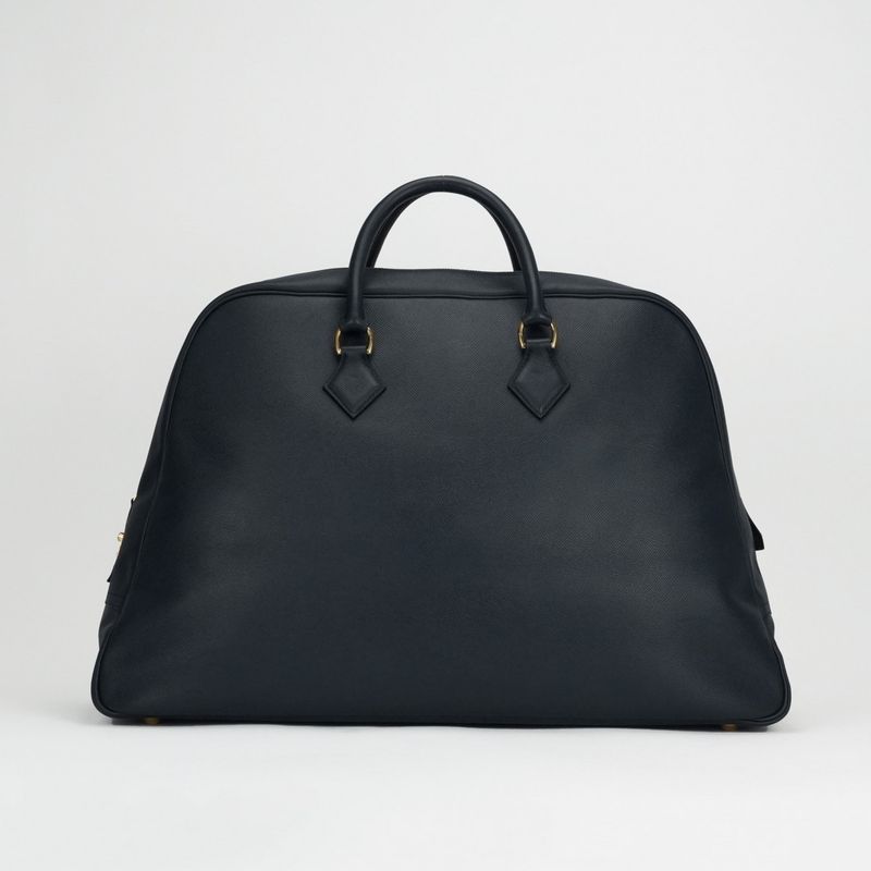 Hermes Sampron Tote Shoulder Bag Courchevel Navy Blue Gold