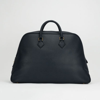 Hermes Sampron Tote Shoulder Bag Courchevel Navy Blue Gold