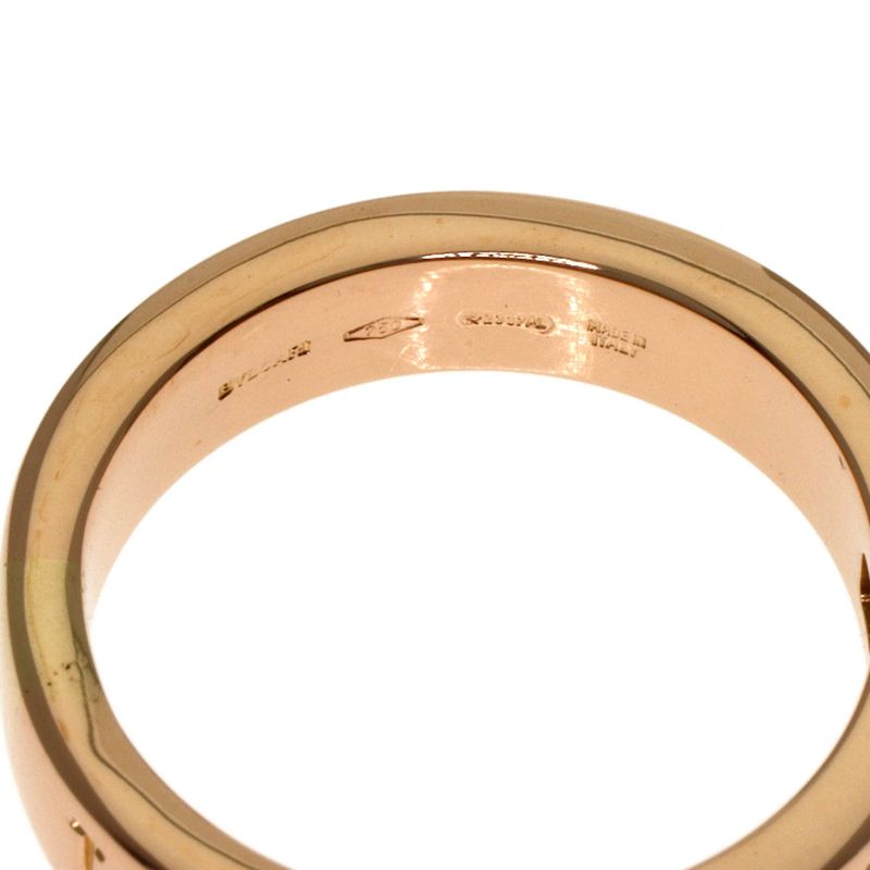 Bvlgari Double Logo Diamond Ring 18k Pink Gold