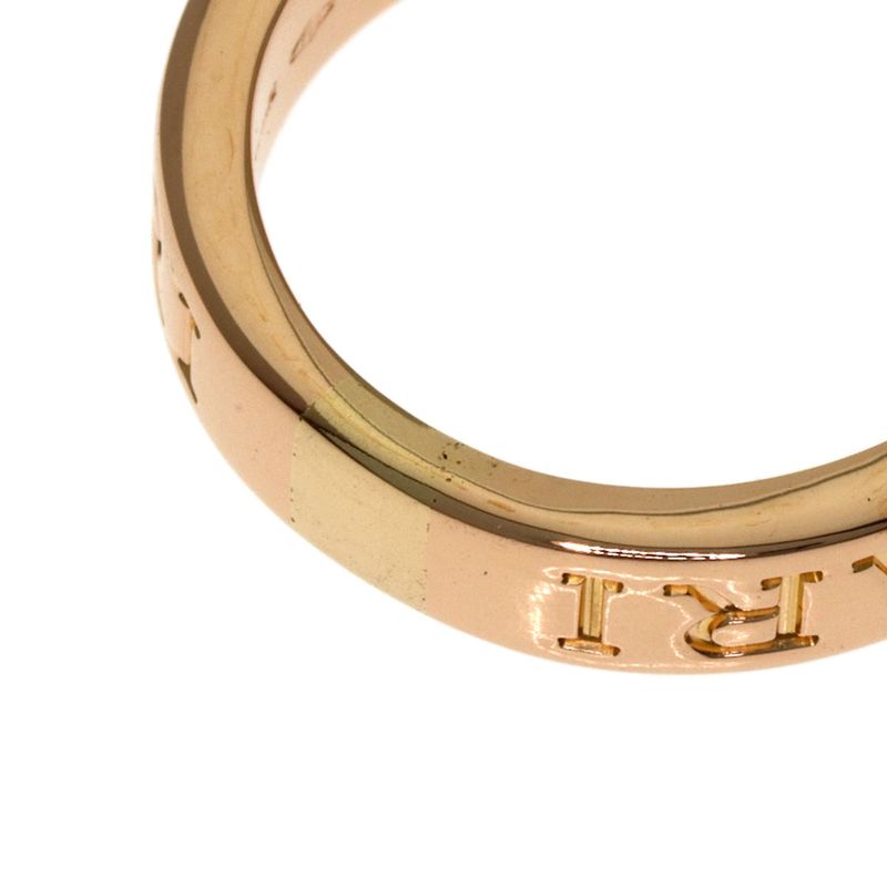 Bvlgari Double Logo Diamond Ring 18k Pink Gold