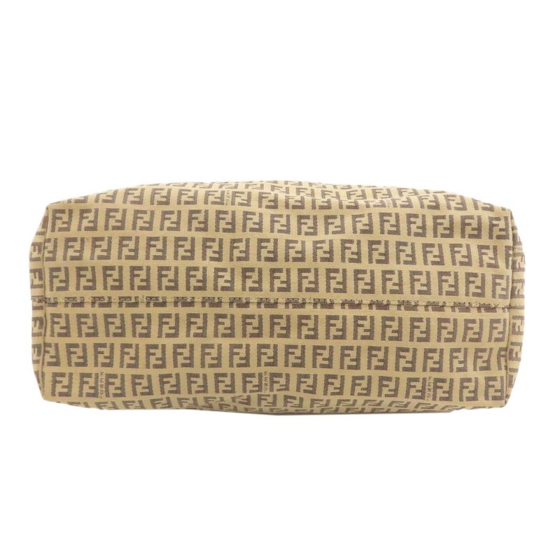 Fendi Zucca Pattern Tote Canvas Leather