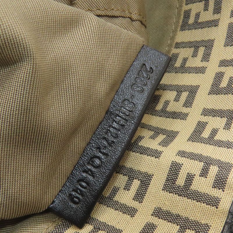 Fendi Zucca Pattern Tote Canvas Leather